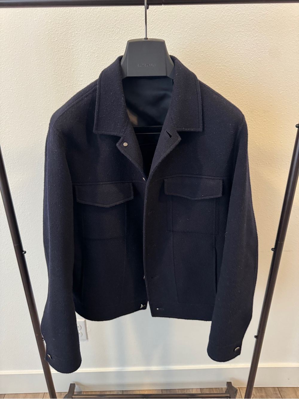 Theory Navy Double Face Wool Cashmere Jacket